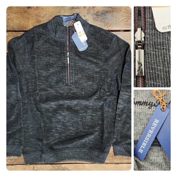 NWT Tommy Bahama Flipsider Half Zip Men's Size Small Reversible - Picture 1 of 15